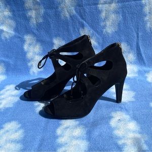 A New Approach Lace up Open-Toe Heels